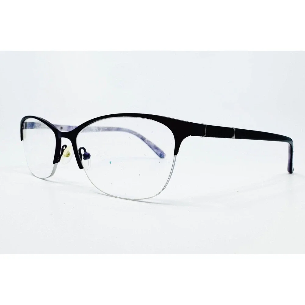 Nicole Miller Eyeglasses Womens Eggplant Titanium Cat Eye Gardiner 55-17-140